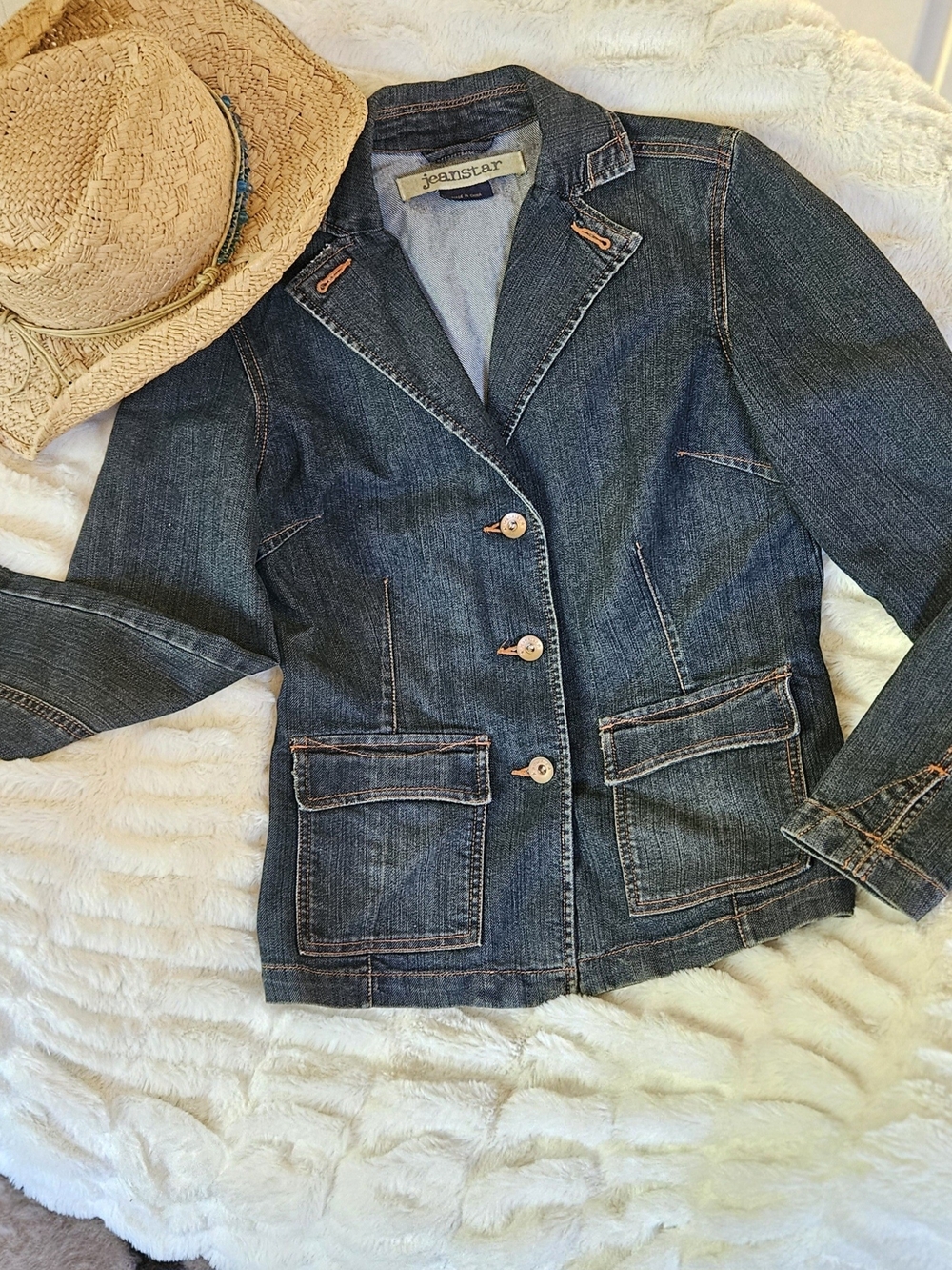 jeanstar Dark Blue Denim Blazer Jacket